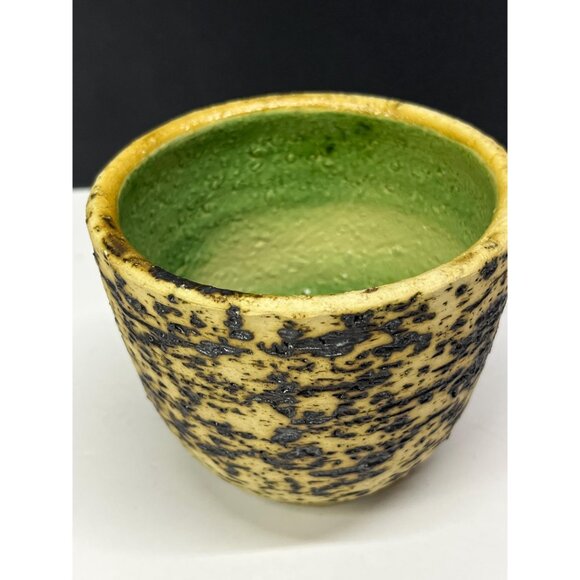 Vintage berkenbast birch bark pottery flower pot Brutalist Chamotte - Picture 5 of 9